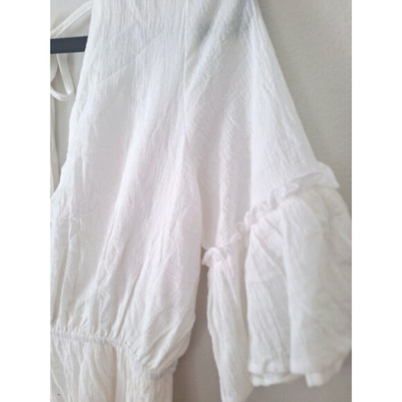 Lulus Sunshine Daydream White Short Sleeve Cutout Mini Dress Size Large NWT - Picture 5 of 11